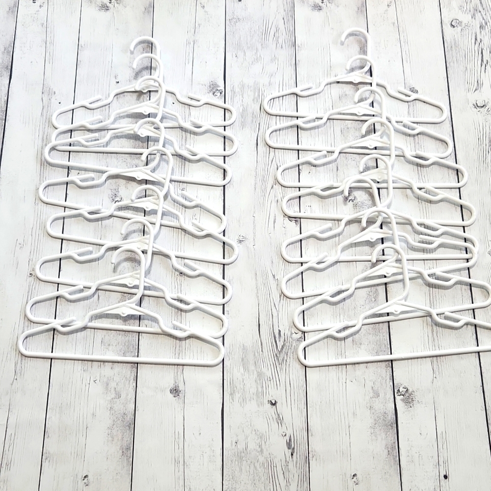 Set of 16 White Kids Clothes Hangers